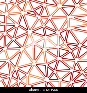 Triangulation geometric shapes background. Medium triangles size. Monotone style. Rounded triangles outlined. Repeatable pattern. Fiery Sunset Sky. Stock Vector