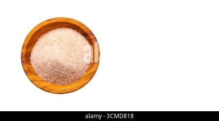 Fine Himalayan salt in the bowl - Pink crystals Stock Photo