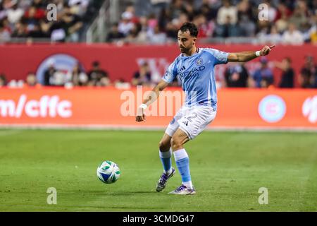 Chicago, IL, USA, September 13, 2025. Major League Soccer (MLS) Chicago Fire FC vs. New York City FC at Soldier Field. Stock Photo