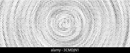 Ring Rasterized Halftone ring with water ripple effect. Sonar wave. Sound wave. Touch ...