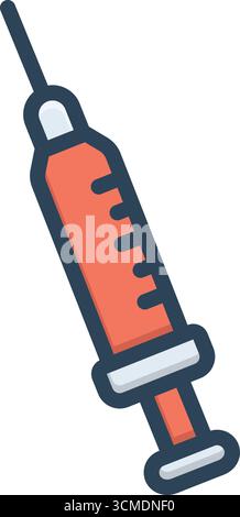 Icon for syringe, hypodermic needle Stock Vector