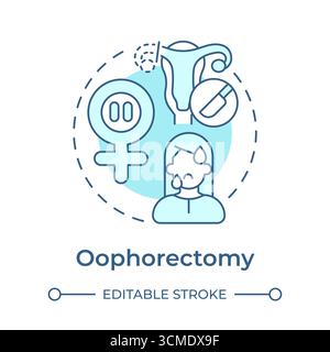 Oophorectomy soft blue concept icon Stock Vector