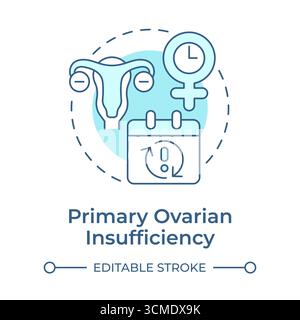 Primary ovarian insufficiency soft blue concept icon Stock Vector