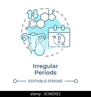 Irregular periods soft blue concept icon Stock Vector