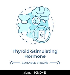 Thyroid stimulating hormone soft blue concept icon Stock Vector