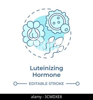 Luteinizing hormone soft blue concept icon Stock Vector