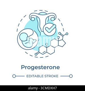 Progesterone soft blue concept icon Stock Vector