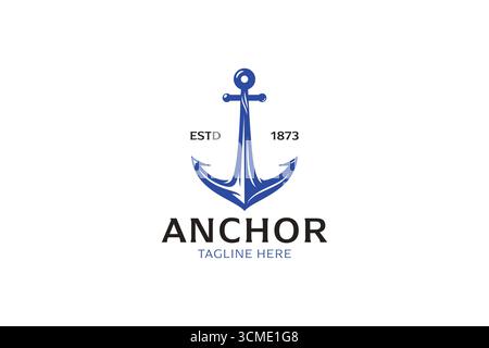 Anchor Logo Marine and Nautical Harbor Business Company Stock Vector