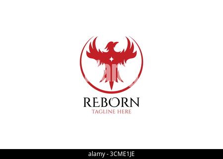Rising Rebirth Reborn Sign Symbol Phoenix Mythology Spiritual Bird Logo Abstract Illustration Stock Vector