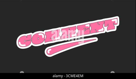Comment retro pink social media phrase Stock Vector