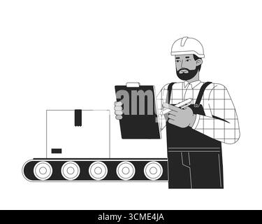 Supply chain outline illustration Stock Vector