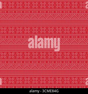 red and white christmas background. seamless knit pattern. Vector design Stock Vector