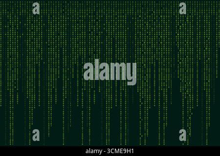 Binary background. Falling digits on white backdrop. Matrix effect with ...