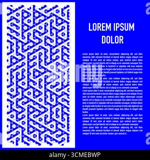 template with random hexagonal patterns and copy space in blue. The hexagons form triangular shapes and shows a futuristic look. Stock Vector
