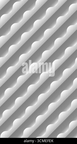 Seamless abstract background featuring wavy diagonal lines and smooth 3D shadow texture in gray tones, vector illustration Stock Vector