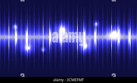 Abstract glowing audio waveform equalizer with blue light effect, modern soundwave technology design, vector illustration Stock Vector