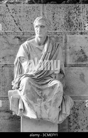 Statue of the ancient Greek playwright Menander on the south slope of ...