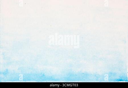 Delicate blue watercolor gradient fading from white creates a soft and subtle background Stock Photo
