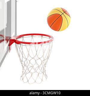 Basketball ball basket on transparent background 3d Stock Photo