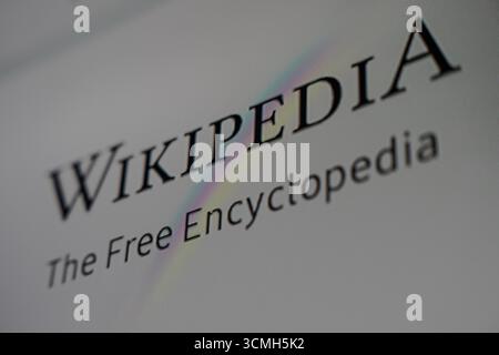 September 3 2025, Tashkent Uzbekistan: Wikipedia homepage logo and text shown on computer screen. Stock Photo