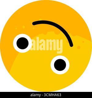 Upside-down face emoticon with subtle smile Stock Vector