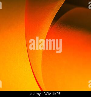 Vibrant orange paper folds abstract wallpaper with strong lighting and bold curvature. Dynamic minimalist background perfect for desktop screens, mode Stock Photo