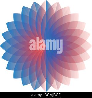 abstract blue flower mandala geometric circle pattern design background Stock Vector