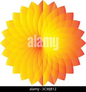 Single orange gerbera daisy isolated on a white background Stock Vector