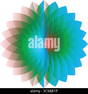 abstract green flower mandala geometric circle pattern design background Stock Vector