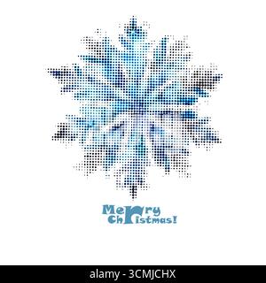 Ice crystal. Isolated element on white. Abstract one big snowflake. Vector illustration Stock Vector