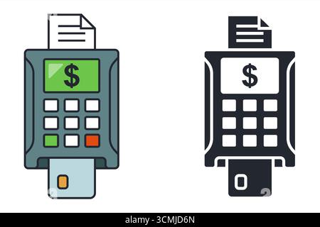 icon terminal for payment by bank card. flat illustration. Stock Vector