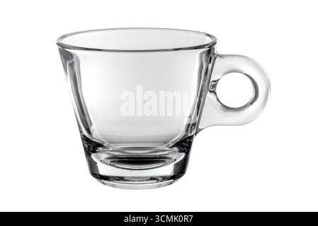 Empty glass coffee cup isolated on white with clipping path included Stock Photo