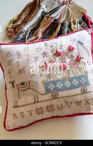 Counted cross-stitch is a exacting activity, USA  2025 Stock Photo