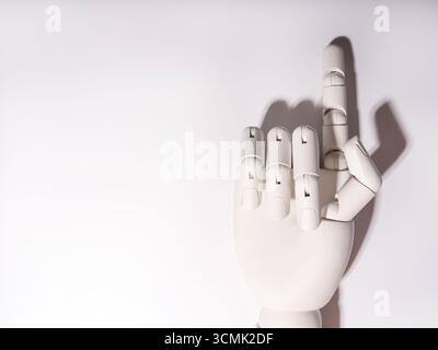 Pointing ahead with finger on white background Stock Photo