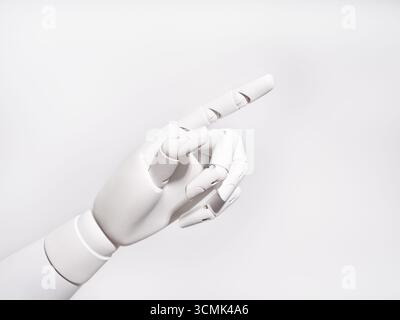 The robot's hand pointing ahead Stock Photo
