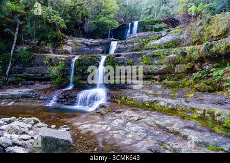 Photograph of Liffey Falls, a beautiful, peaceful waterfall slightly off the beaten path near Liffey, Tasmania, Australia. Stock Photo