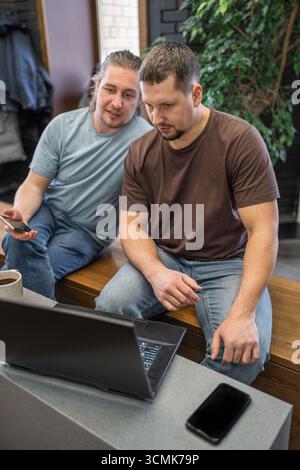 Software engineers working on project and programming in company. Business people concept. Stock Photo