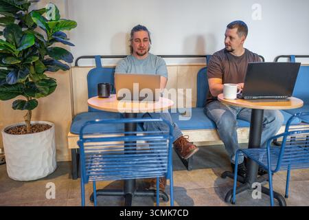 Software engineers working on project and programming in company. Business people concept. Stock Photo