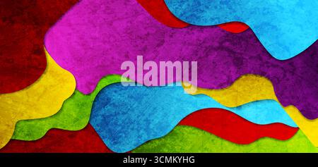 Colorful waves abstract grunge corporate background. Retro vector design Stock Vector