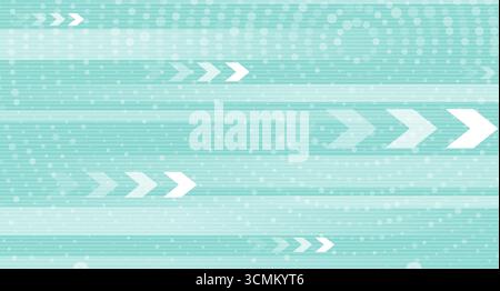 Technology blue minimal abstract background with halftone dots and arrows. Futuristic vector design Stock Vector