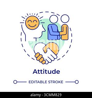 Attitude multi color concept icon Stock Vector