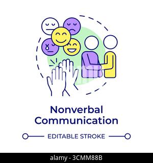 Nonverbal communication multi color concept icon Stock Vector