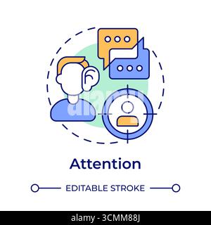 Attention multi color concept icon Stock Vector