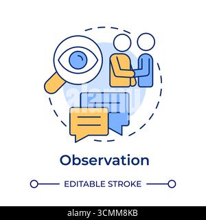 Observation multi color concept icon Stock Vector