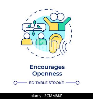 Encourages openness multi color concept icon Stock Vector