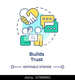 Builds trust multi color concept icon Stock Vector