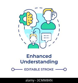 Enhanced understanding multi color concept icon Stock Vector