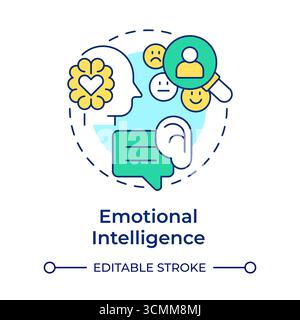Emotional intelligence multi color concept icon Stock Vector