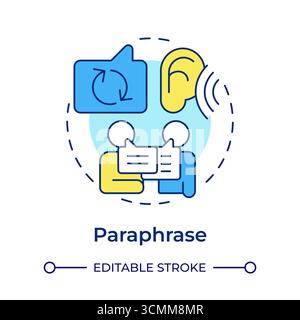 Paraphrase multi color concept icon Stock Vector