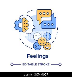 Feelings multi color concept icon Stock Vector
